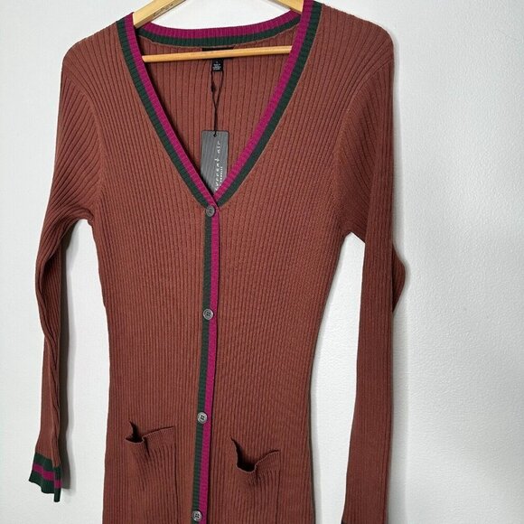 Current Air Colleen Sweater Dress Size L Ribbed Knit Midi - Picture 3 of 14